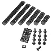 MP KeyMod / LOCK 21mm Polymer Schienen Set (6 Stück) schwarz