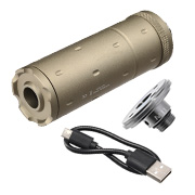 Acetech Lighter BT Aluminium Silencer Mini Tracer Unit / Chronograph inkl. LiPo Akku 11mm+ / 14mm- Tan