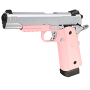 Nuprol Raven Hi-Capa R14 Vollmetall GBB 6mm BB silber / pink