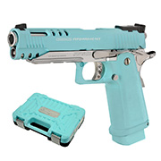 G&G GPM1911 CP Hi-Capa Metallrahmen GBB 6mm BB Macaron Blue Edition inkl. Pistolenkoffer