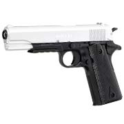 Cybergun Colt M1911A1 mit Metallschlitten H.P.A. Fire Line Springer 6mm BB Dual Tone silber / schwarz