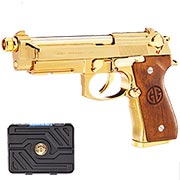 G&G GPM92 GP2 Vollmetall GBB 6mm BB Gold-Chrome inkl. Pistolenkoffer - Walnussholz Limited Edition