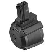 A&K MP5 D-60 Style Polymer Trommelmagazin 1200 Schuss schwarz - elektrisch