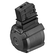 A&K G36 D-60 Style Polymer Trommelmagazin 1200 Schuss schwarz - elektrisch