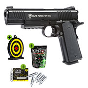 Thumbnail Farbe Elite Force 1911 TAC Airsoft Pistole CO2 Blowback 6mm BB Vollmetall Set inkl. 5x CO2 Kapseln 5000 BBs Laser Dot und Zielscheibe
