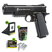 Thumbnail Farbe Elite Force 1911 TAC Airsoft Pistole CO2 Blowback 6mm BB Vollmetall Set inkl. 5x CO2 Kapseln 5000 BBs Laser Dot und Kugelfang