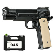 Thumbnail Farbe Double Bell M945 Vollmetall GBB 6mm BB schwarz inkl. Pistolenkoffer