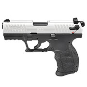 Walther P22Q Schreckschuss Pistole 9mm P.A.K. nickel inkl. austauschbare Griffrcken (S, L)
