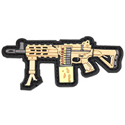 G&G 3D Rubber Patch LMG Airsoft Light Machine Gun Tan