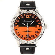 Messerschmitt Fliegeruhr ME 108 Night & Day 24h orange mit Lederarmband