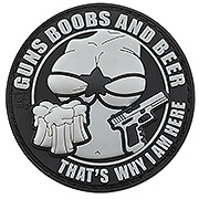 JTG 3D Rubber Patch mit Klettflche Guns, Boobs and Beer schwarz/grau