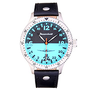 Messerschmitt Fliegeruhr ME 108 Night & Day 24h blau mit Lederarmband