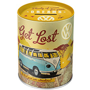 Blech-Spardose VW Bulli - Let`s Get Lost im Nostalgie Stil