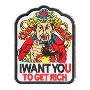 JTG Patch mit Klettflche I Want You To Get Ritch wei/fullcolor