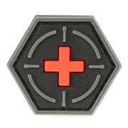 JTG 3D Rubber Patch Hexagon mit Klettflche Tactical Medic Red Cross blackmedic