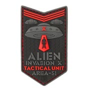 JTG 3D Rubber Patch mit Klettflche Alien Invasion X-Files Tactical Unit schwarz/rot