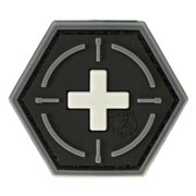 JTG 3D Rubber Patch Hexagon mit Klettfläche Tactical Medic Red Cross swat