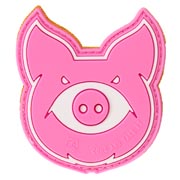 JTG 3D Rubber Patch mit Klettfläche Monster Pig pink