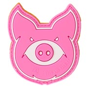 JTG 3D Rubber Patch mit Klettflche Monster Pig pink