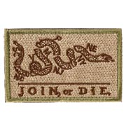 JTG Patch mit Klettflche Join or Die SF tan