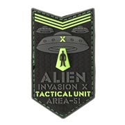 JTG 3D Rubber Patch mit Klettflche Alien Invasion X-Files Tactical Unit nachleuchtend