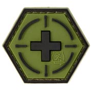 JTG 3D Rubber Patch Hexagon mit Klettflche Tactical Medic Red Cross forest