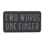 JTG 3D Rubber Patch mit Klettflche Two Words one Finger blackops