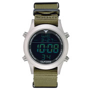KHS Armbanduhr Platoon Steel Digital Natoband steingrau-oliv