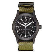 KHS Armbanduhr Platoon Black Steel Solar Natoband steingrau-oliv