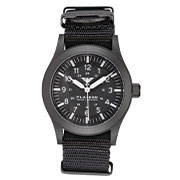 KHS Armbanduhr Platoon Black Steel Solar Natoband schwarz