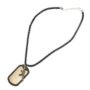 Halskette Dog Tag mit Gewehr messing/schwarz