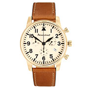 Thumbnail Farbe Messerschmitt Fliegerchrono ME-4544GP-BL Gold Plated Uhr mit Lederarmband