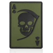 3D Rubber Patch Death Ace oliv schwarz