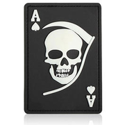 3D Rubber Patch mit Klettflche Death Ace schwarz/wei