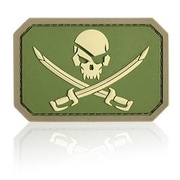 3D Rubber Patch Mil-Spec Monkey Pirate Skull multicam