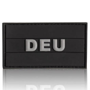 3D Rubber Patch Deutschlandflagge DEU schwarz