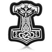 Thumbnail Farbe JTG 3D Rubber Patch mit Klettfl�che Thors Hammer schwarz/wei�