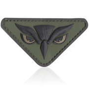 3D Rubber Patch Owl Head forest