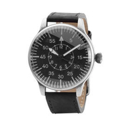 Fliegeruhr Retro Black Dial mit Lederarmband schwarz