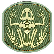 Thumbnail Farbe 3D Rubber Patch Frog Skeleton  green