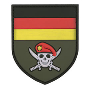 3D Rubber Patch mit Klettflche German Commando Skull fullcolor