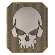 3D Rubber Patch mit Klettflche Skull oliv/grau