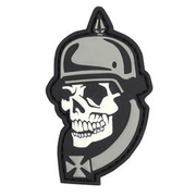 3D Rubber Patch mit Klettflche WW I Skull schwarz/grau