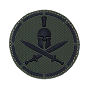 Mil-Spec Monkey 3D Rubber Patch mit Klettflche Spartan Helmet schwarz/grn