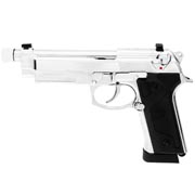 KLI M92A3 CO2 Luftpistole Kal. 4,5 mm BB Vollmetall Blowback Chrome-Finish