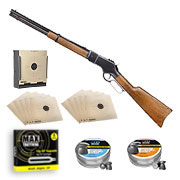 BARRA 1866 CO2 Unterhebel Luftgewehr Set 4,5mm mit Hlsenauswurf, 2 Dosen Diabolos, Kugelfangkasten, Zielscheiben