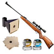 Tell Luftgewehr Modell 400 Set, Komplettpaket mit Zielfernrohr, Kugelfang & Diabolos im Kaliber 4,5 mm