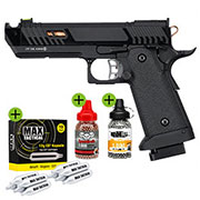 Thumbnail Farbe SET KLI Hi-Capa 4.3 Night Viper CO2 Luftpistole 4,5 mm BB mit Koffer, 3000 BBs und 10 CO2-Kapseln