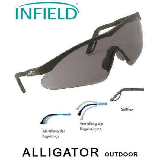 Infield Safety Brille Alligator Outdoor schwarz