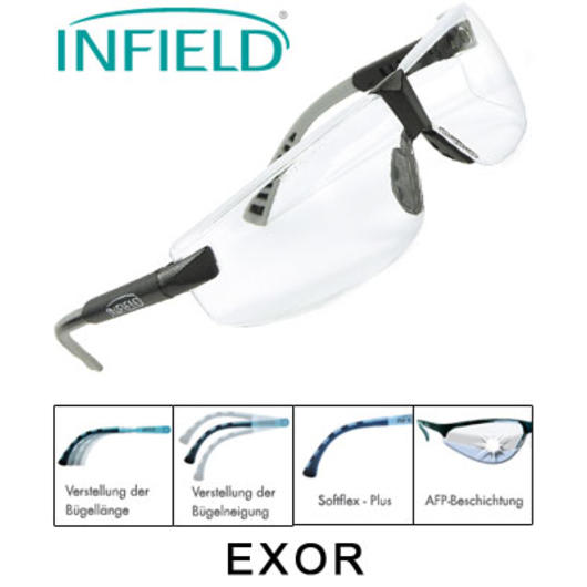 Infield Safety Brille Exor schwarz
